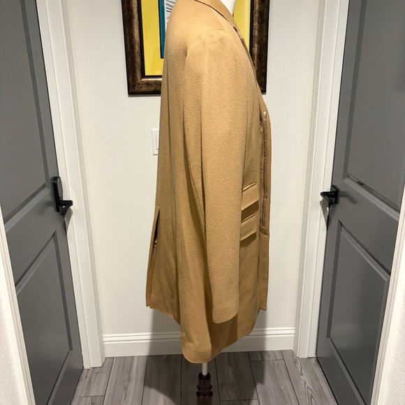 J Crew Mens Wool & Cashmere Top Coat Tan Size Large - Mint Condition - Picture 2 of 6